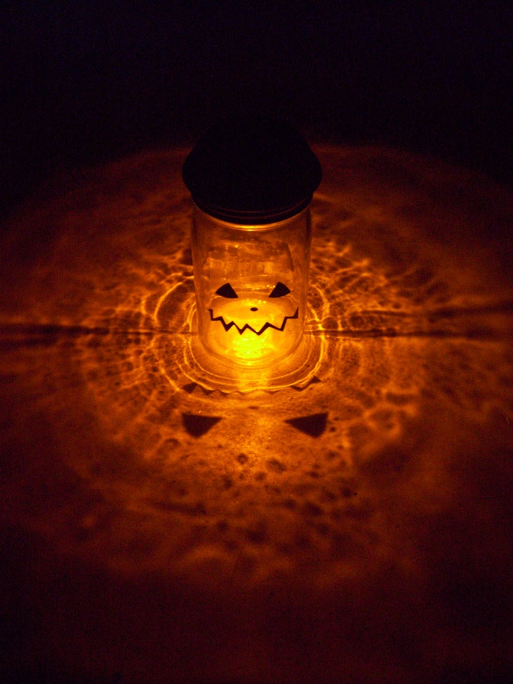 Halloween Pumpkin Solar Light Mason Jars Decorations