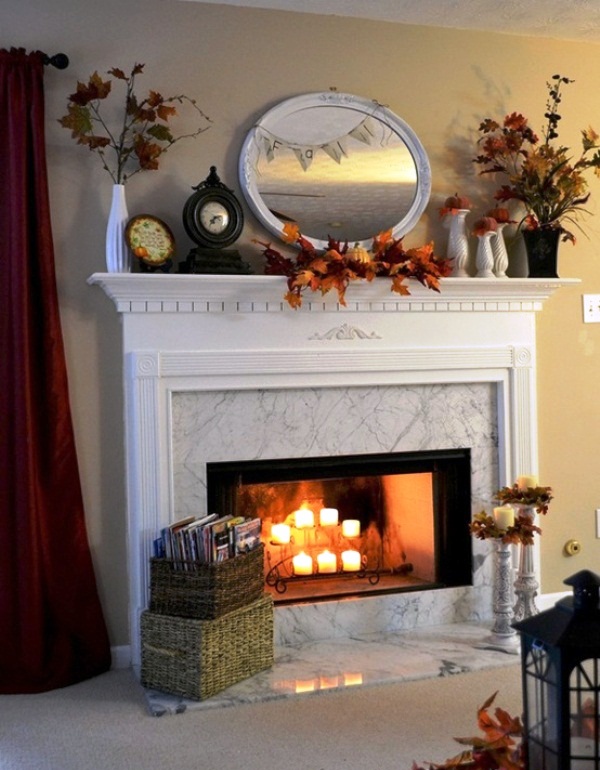 Mantel Halloween Decorations with flat screen