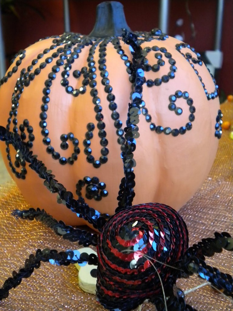 elegant Halloween decorations jeweled pumpkin