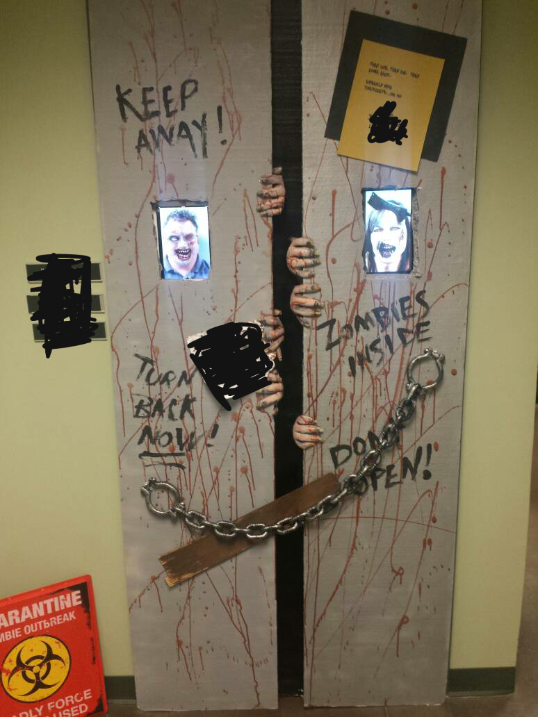 office got creative with Halloween decorations