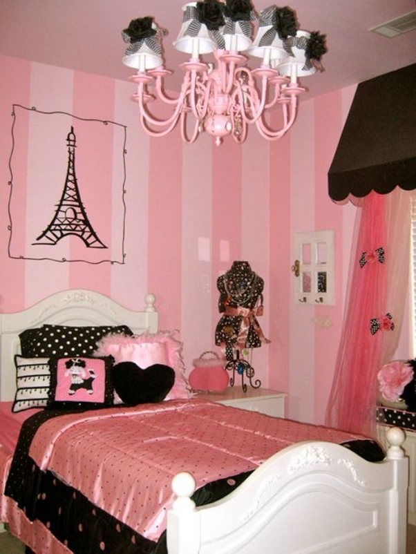 Baby Pink Vintage Bedroom Design