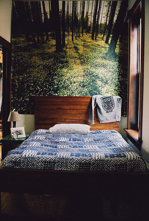 Bedroom Forest Wall Mural Ideas