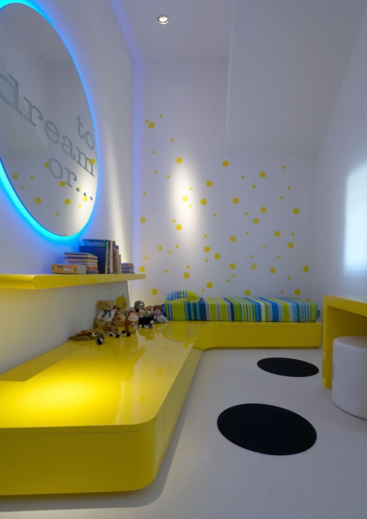 Blue and Yellow Kids Bedroom Design
