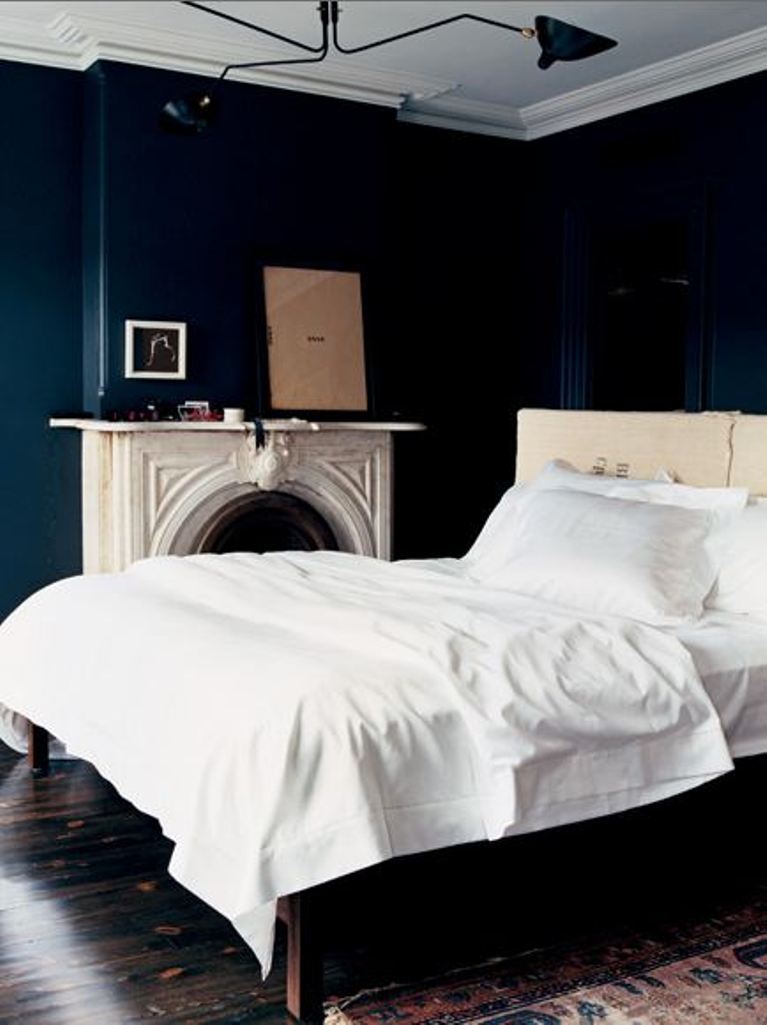 Bold Navy Blue Bedroom Design