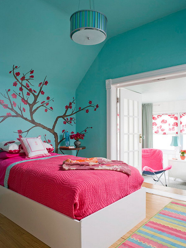 Cheerful Bedroom Design For Teen Girls