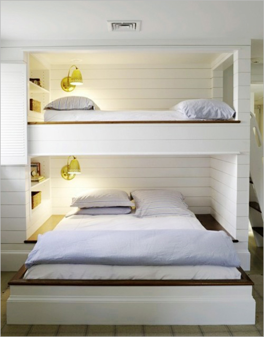 Children Double Bed Minimalist Bedroom Design