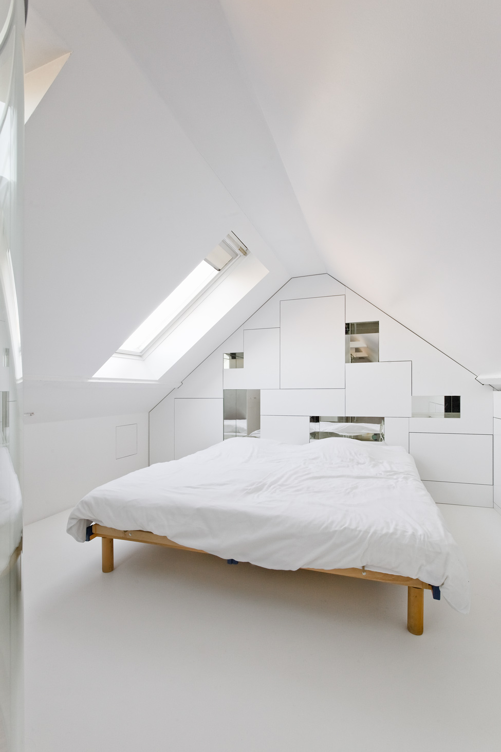Crisp White Minimalist Bedroom Design