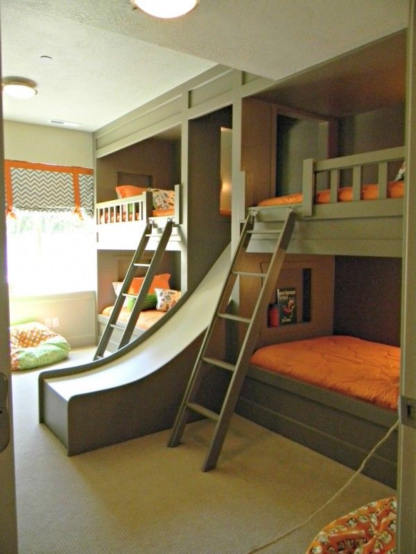 Kids Bunk Bedroom with Slide