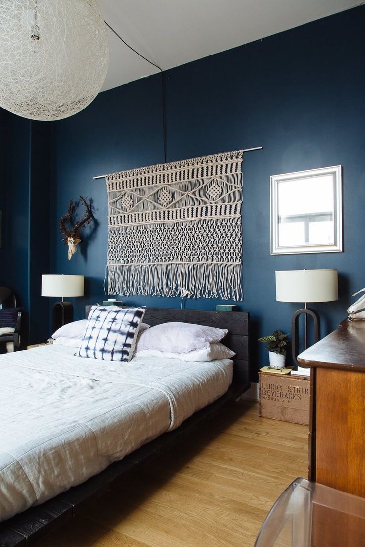 Navy & Dark Blue Bedroom Design
