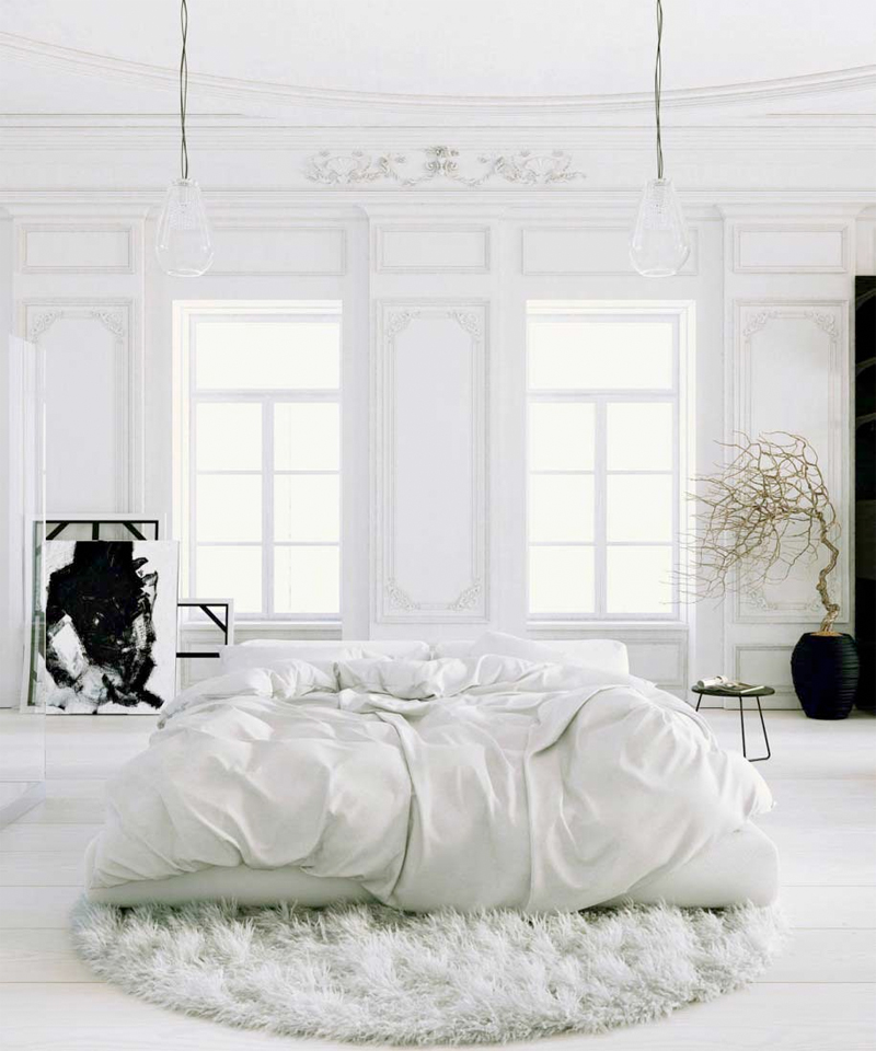 Neutral White Bedroom Design