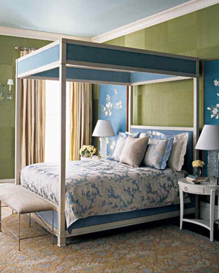 Sage and Blue Bedroom Design