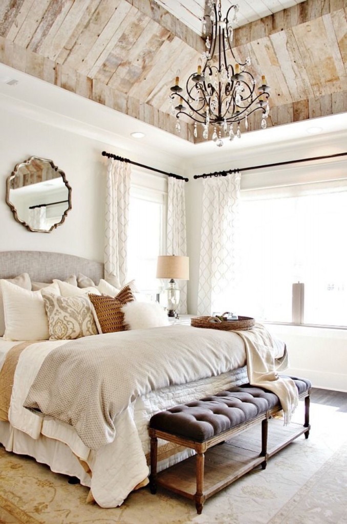 modern version of a french country bedroom design