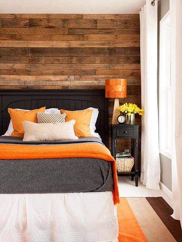Bedroom Accent Wall with Wood