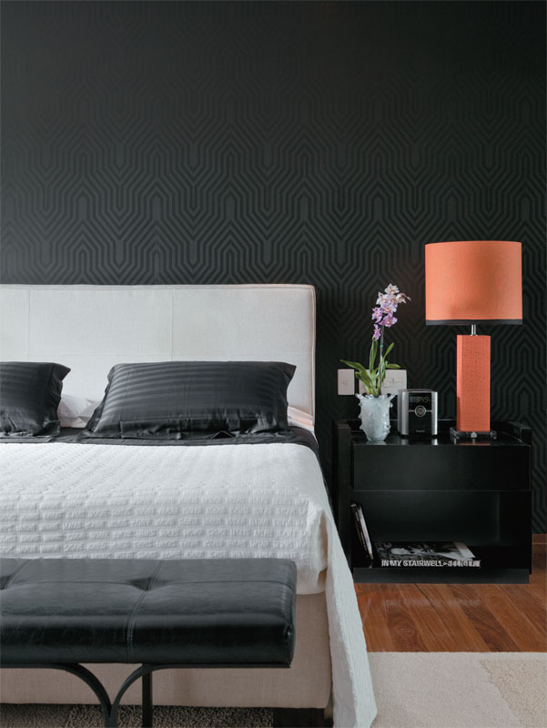 Bedroom Feature Wall with Black