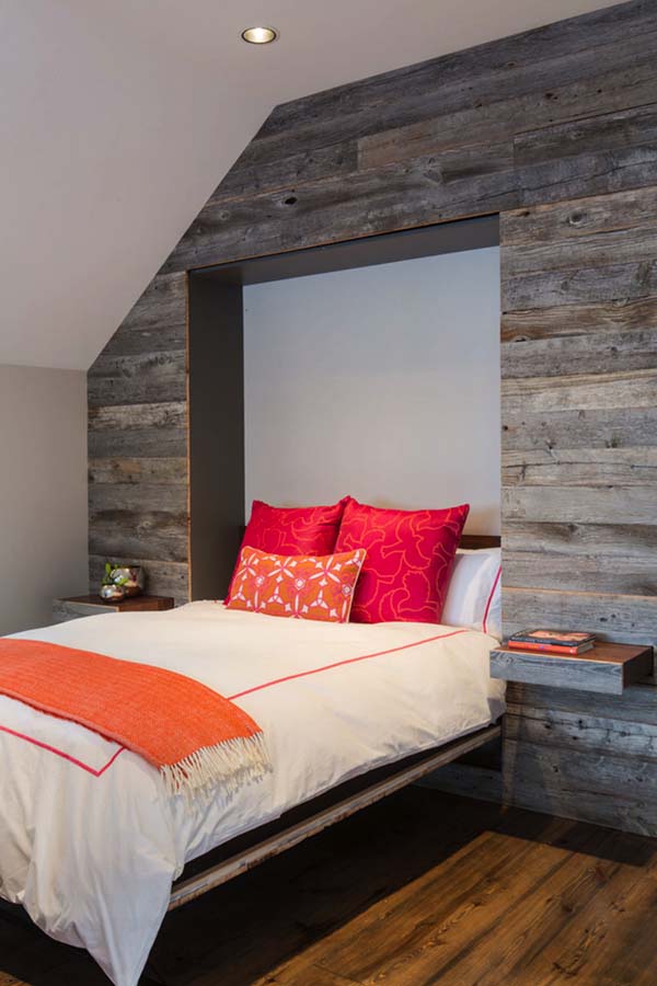 Bedroom with Reclaimed Wood Wall