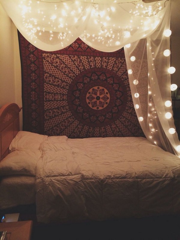 Bedrooms with Lights and Tapestry