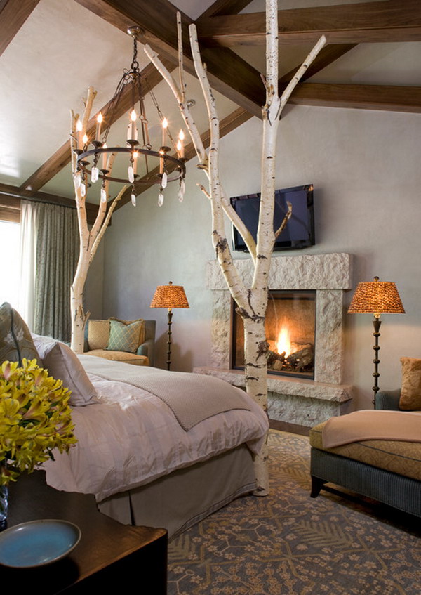 Birch Tree Romantic Bedroom Design