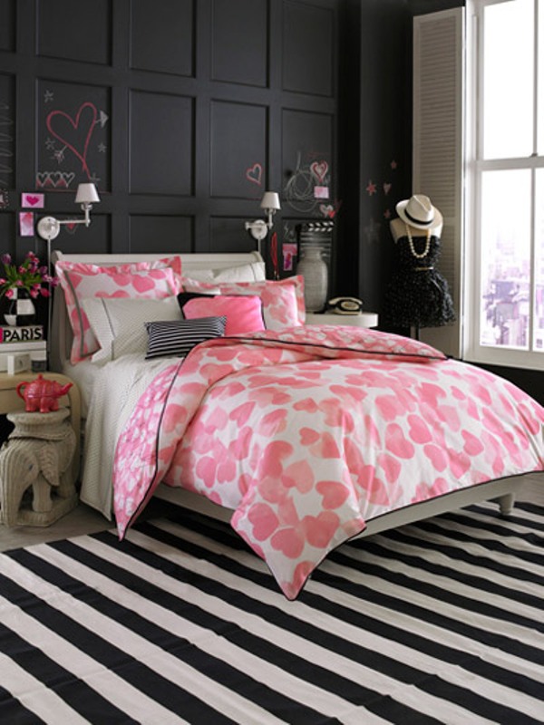 Minimalist White Pink And Black Bedroom Ideas with Modern Garage