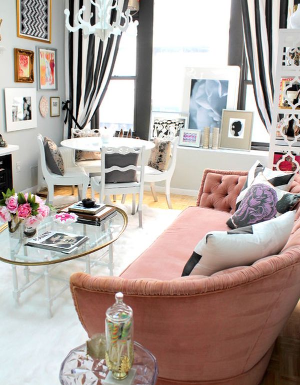 Black and White Eclectic Living Room