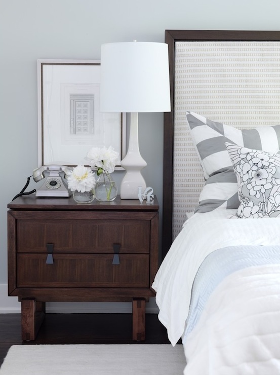 Blue Brown White and Gray Bedroom
