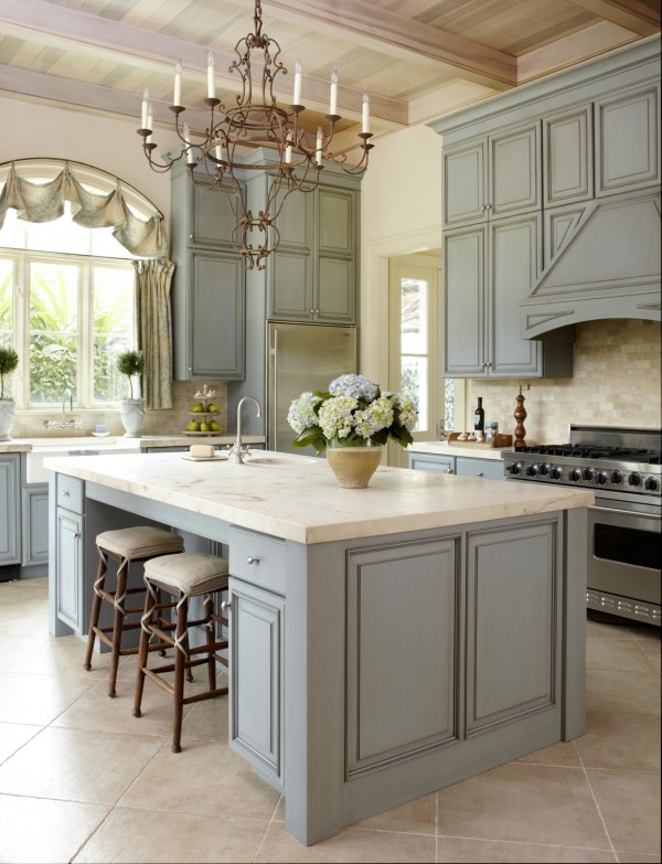 Blue French Country Kitchen Colors