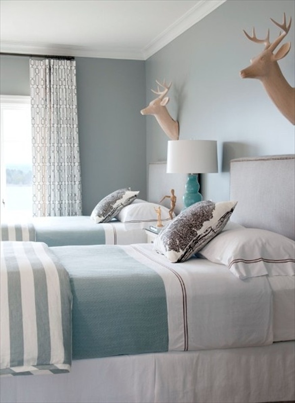 Blue and Gray Bedroom Design