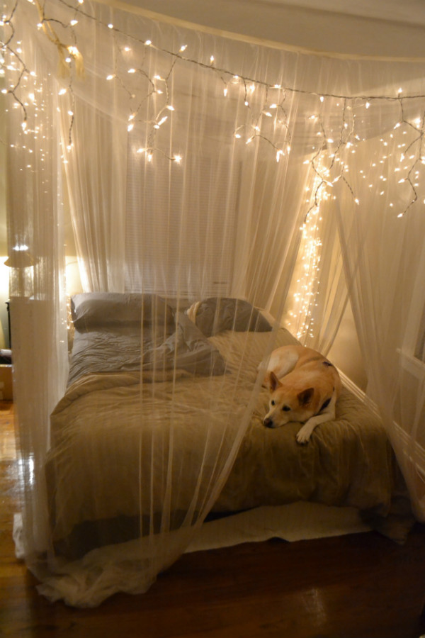 Canopy Bed Bedrooms with Fairy Lights