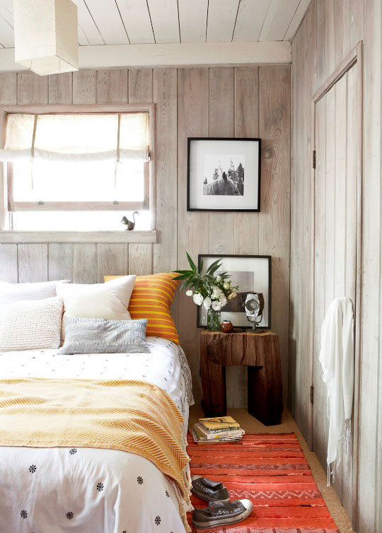 Country Bedroom Wall with Wood