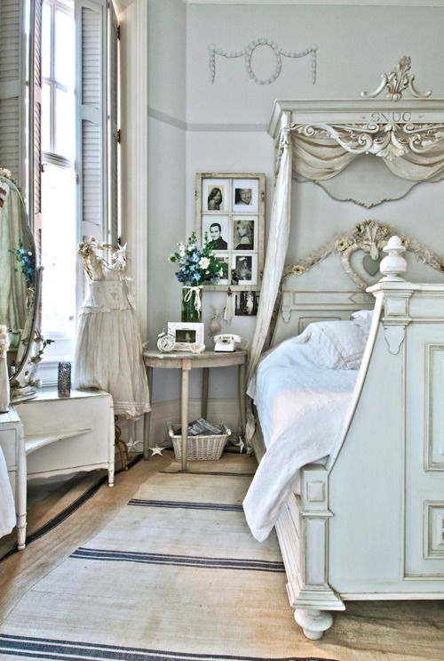 French Country Bedroom Blue and White