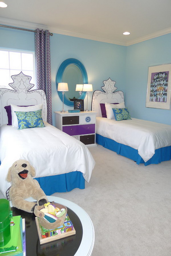 Girls Blue Theme Bedroom Design