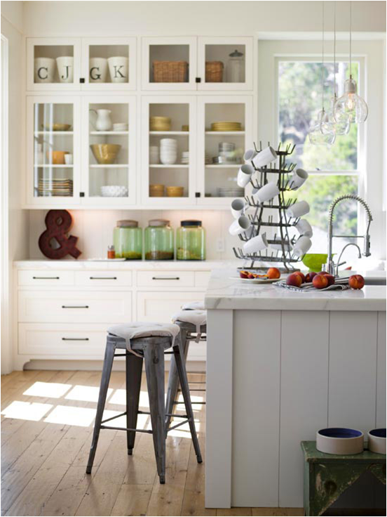 Gray and White Cottage Kitchen