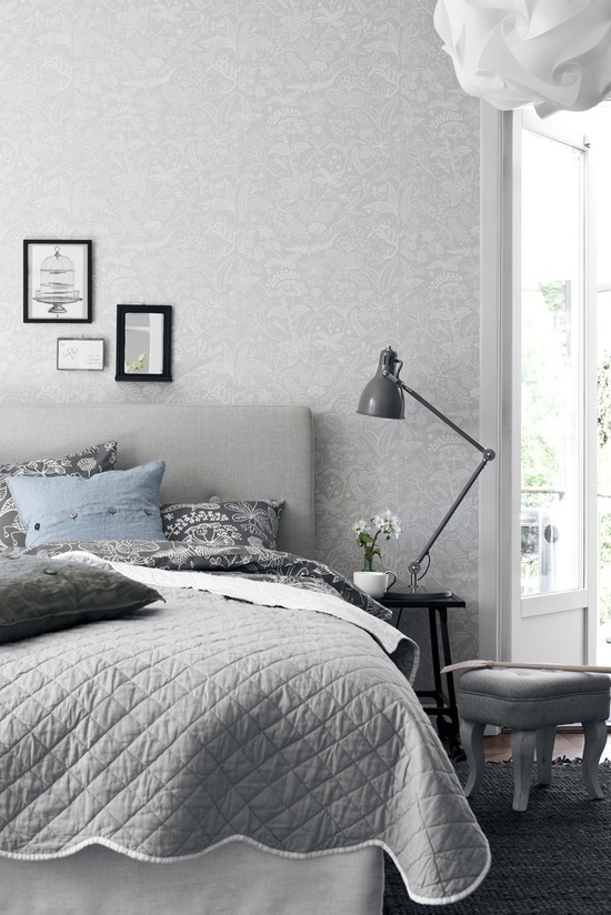 Grey Wallpaper Bedroom Design Ideas