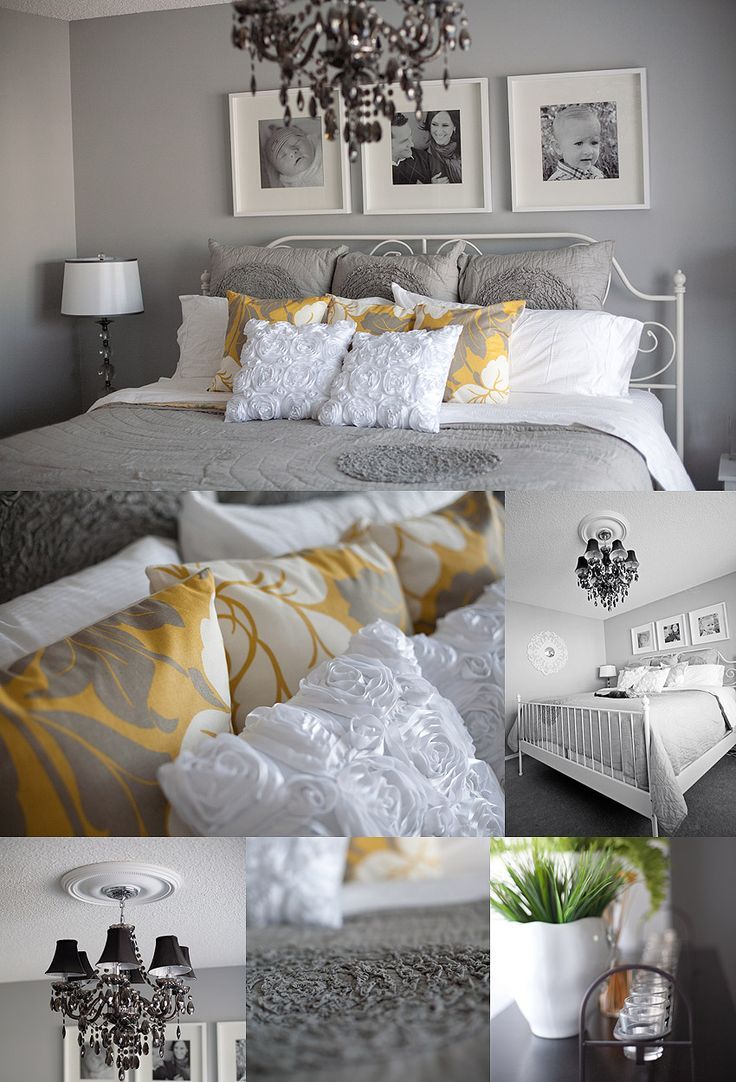 Master Bedroom Gray Yellow White