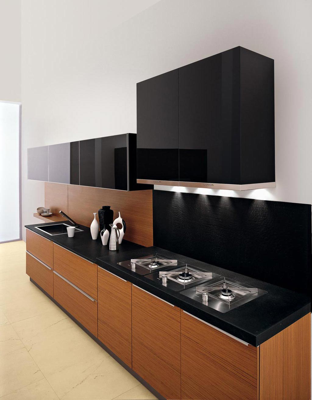Modern Kitchen with Black Countertops
