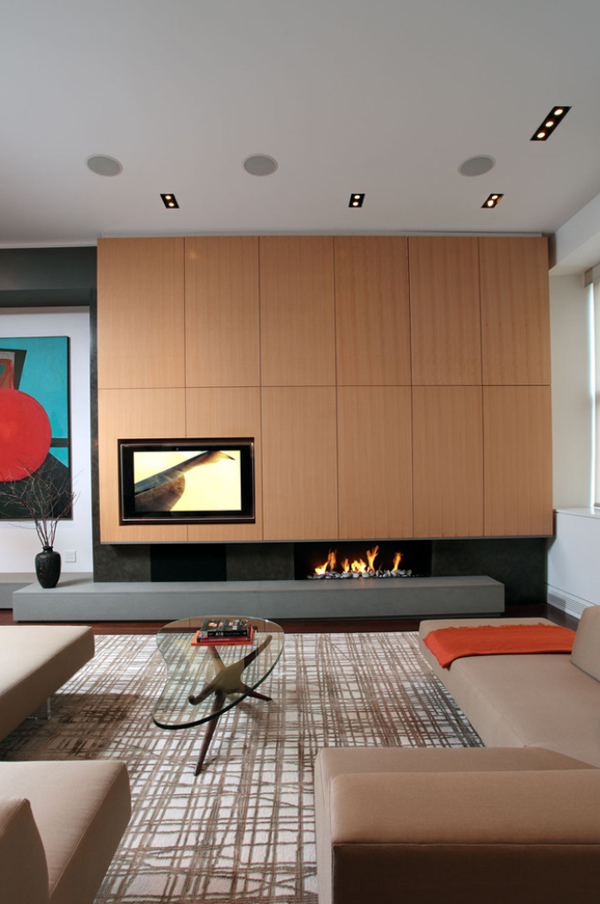 Modern Living Room Fireplaces and TV Designs