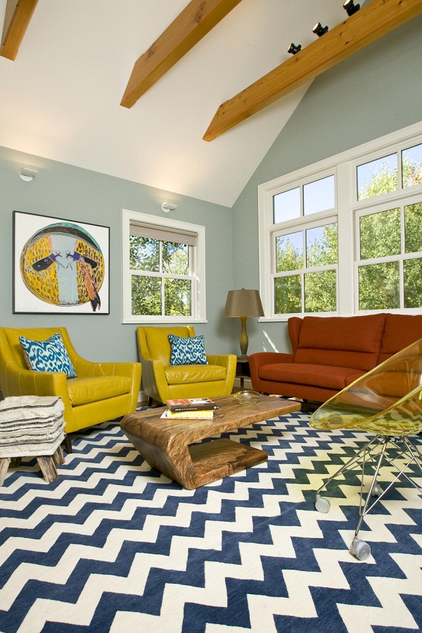 Mustard and Brown Living Room