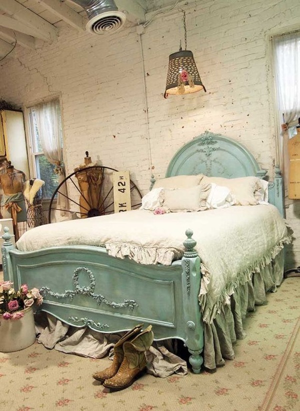 Painted Cottage Aqua Shabby Chic Romantic Bedroom Design