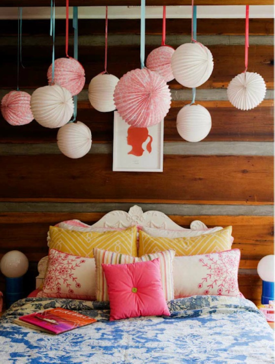 Pink Blue and Yellow Bedroom
