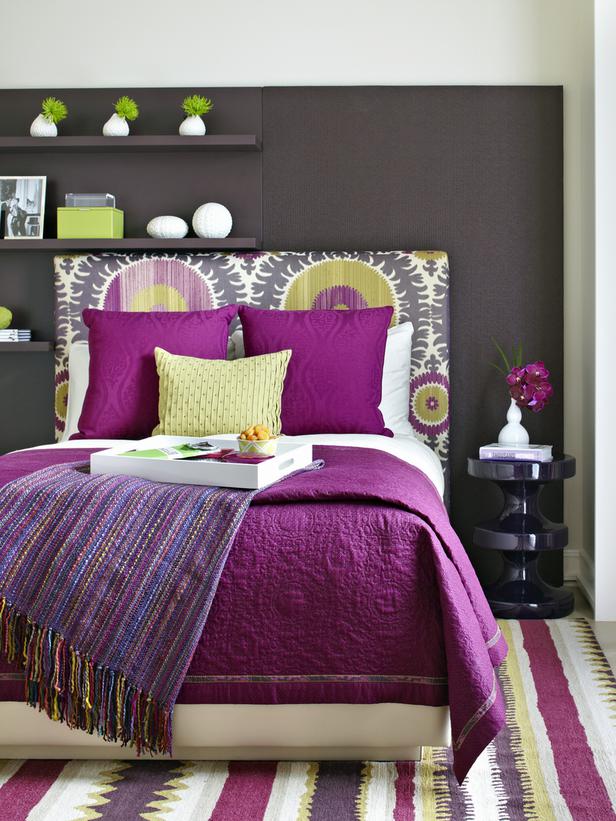 Purple and Grey Bedroom