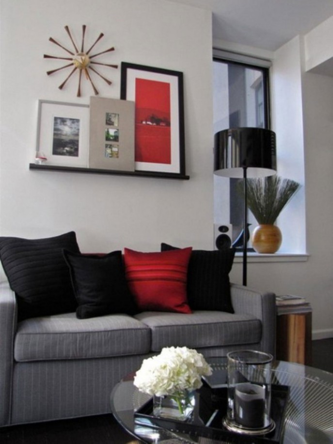 Red and Gray Living Room