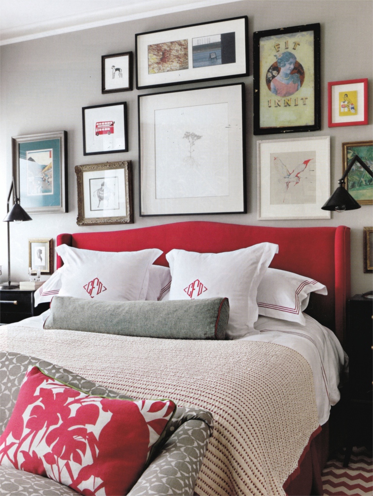 Red and Grey Master Bedroom