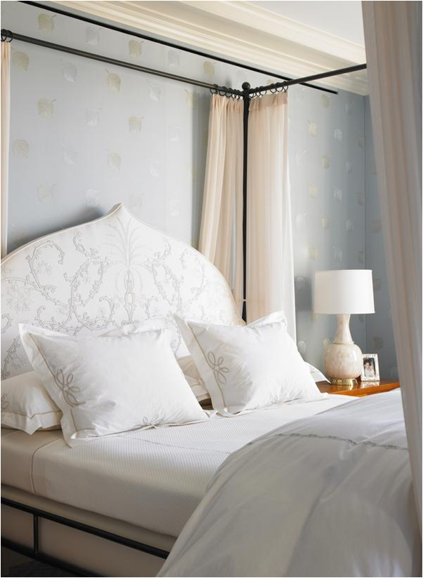 Romantic Bedroom Design with White Headboard