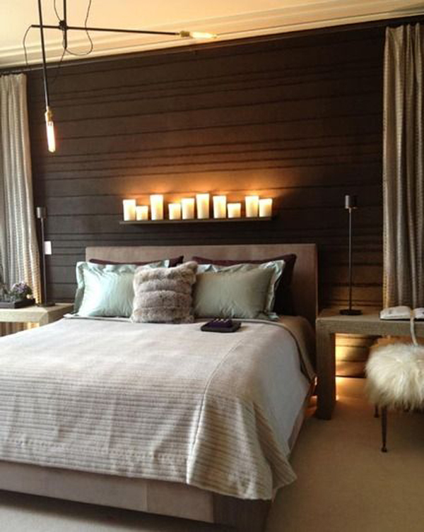 Romantic Bedroom with Candles Lights