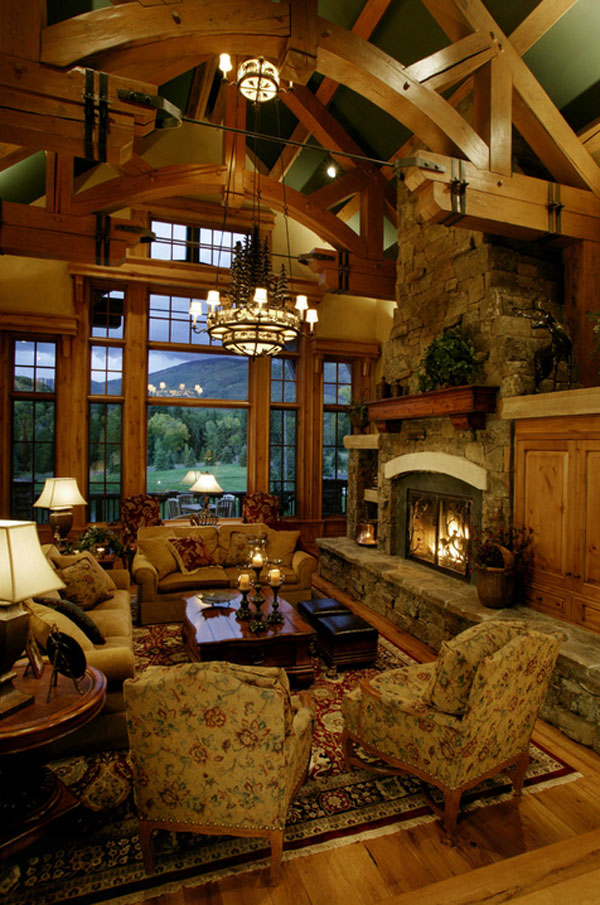 Rustic Mountain Home Living Rooms