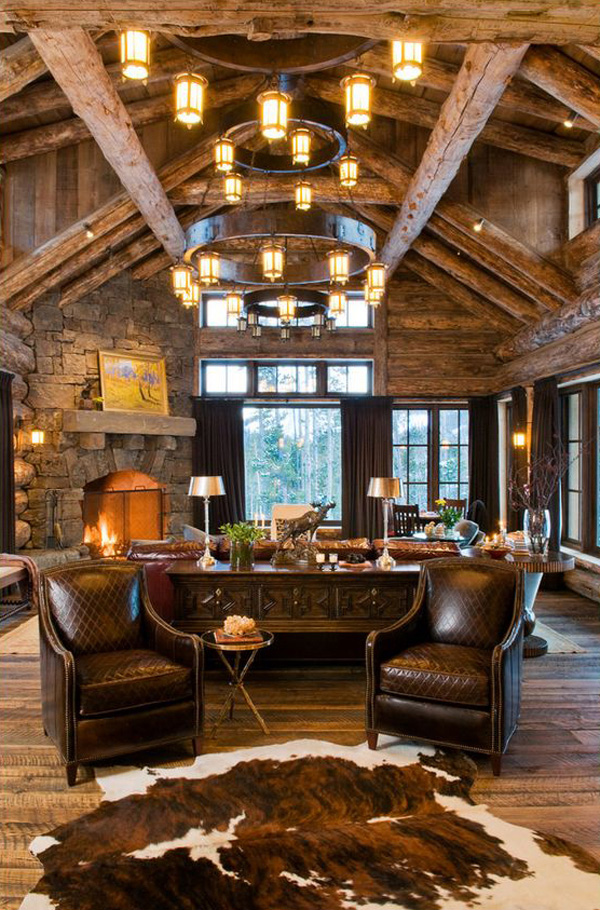 Rustic Western Living Room Designs