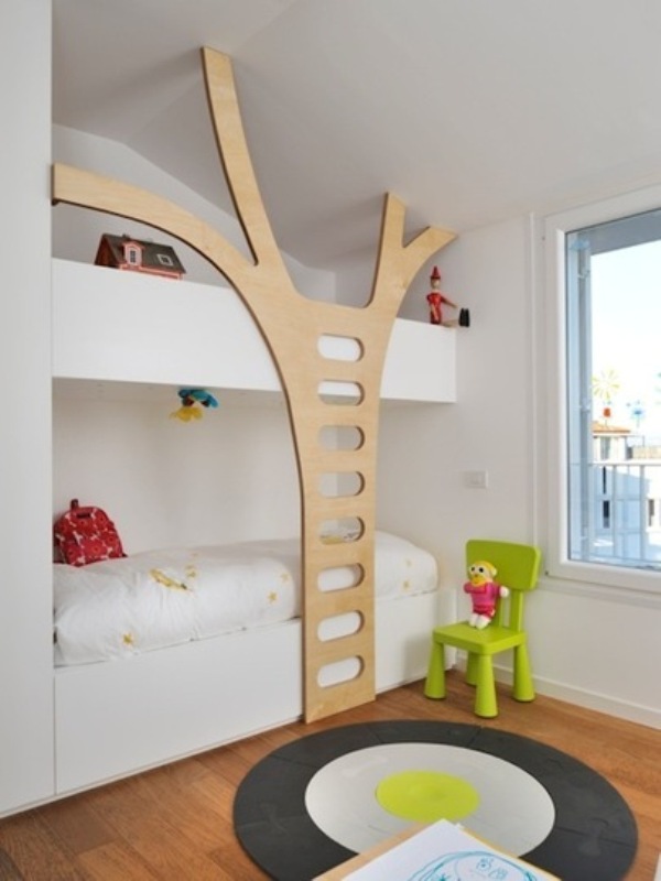 Tree Bunk Beds with Ladder