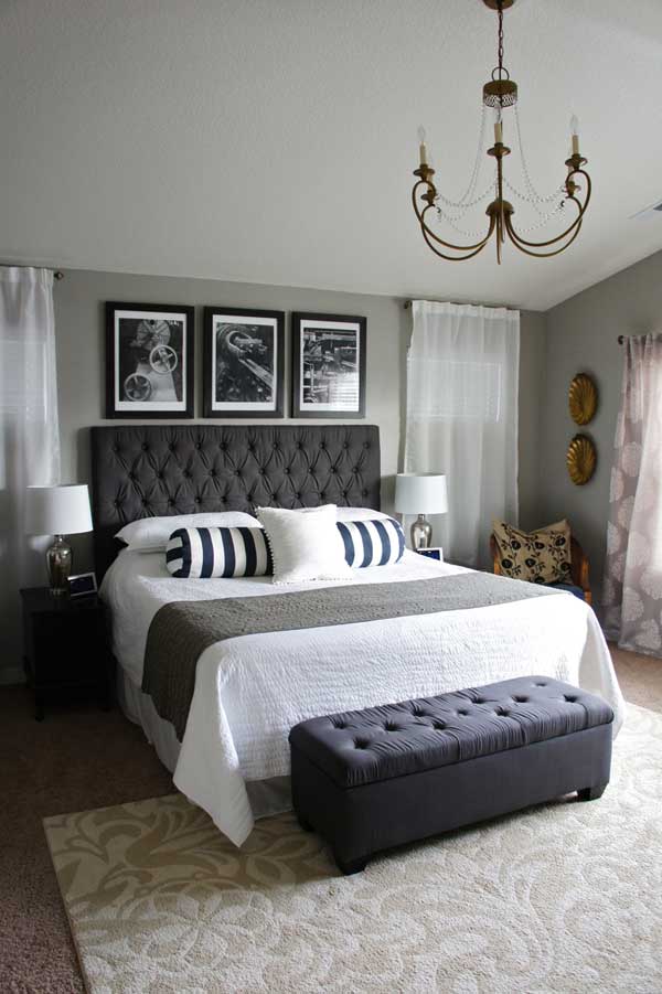White and Gray Master Bedroom
