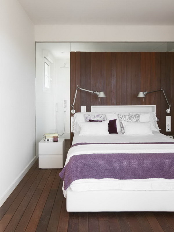 Wood Floor with White Walls Bedroom