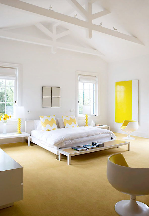 Yellow Accent Wall Bedroom