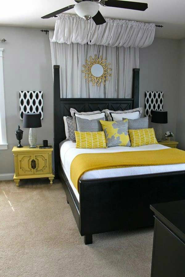 Yellow and Gray Bedroom Color Scheme
